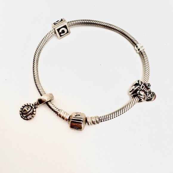 Pandora ALE Sterling Silver 925 Santa Claus Christmas Charm Bracelet 7" Length - Picture 12 of 16